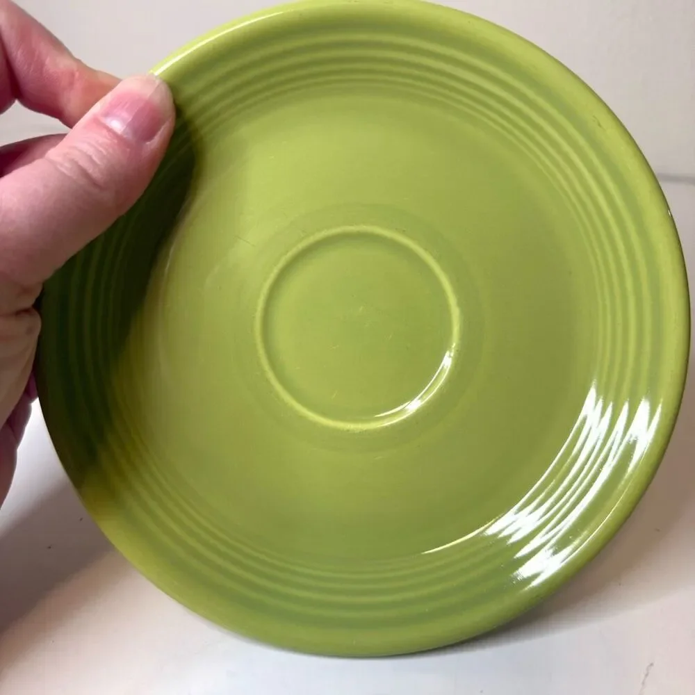 Vintage Fiesta Chartreuse Saucer &‎ Bread Plate LOT OF 2